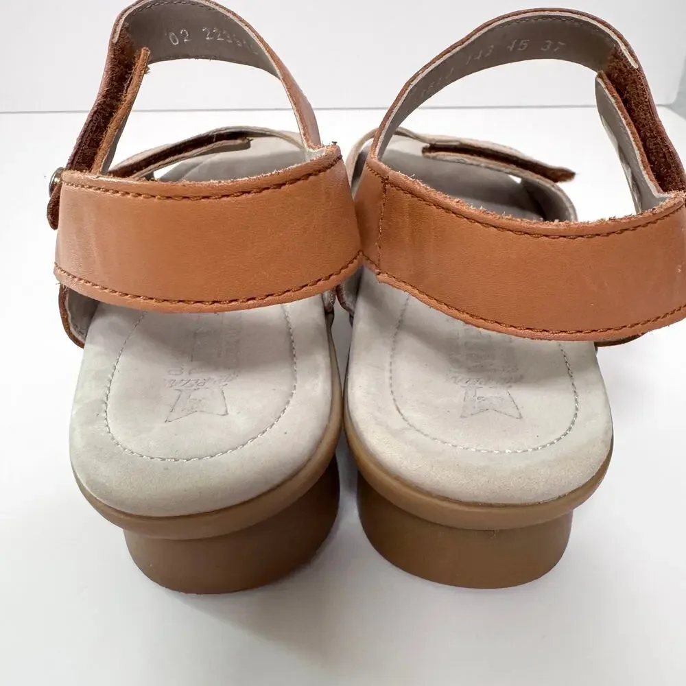 Mephisto Womens Pattie Sandals Size 37 / 7 Strappy Neutral Casual Classic Taupe